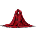 Flor roja Pashmina Invierno bufanda Moda chal para señora